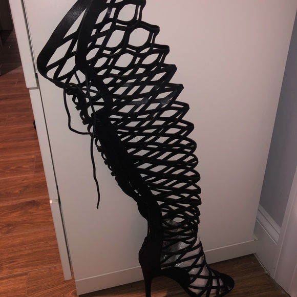 Fashion Thirsty Lace Up/Zip Up Knee High Shoe - Picture 3 of 7